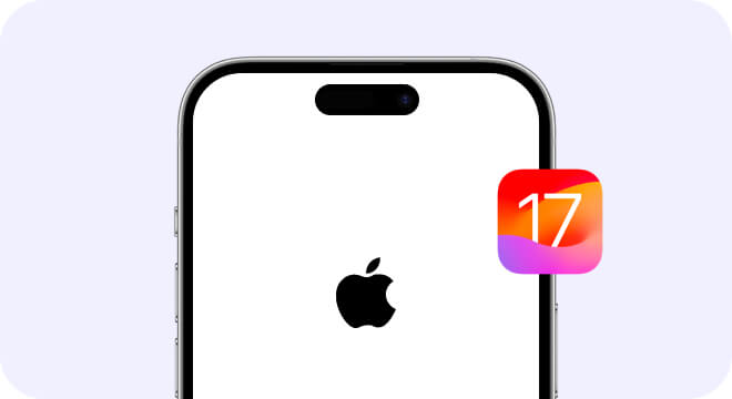 iOS 17 卡在蘋果標誌上