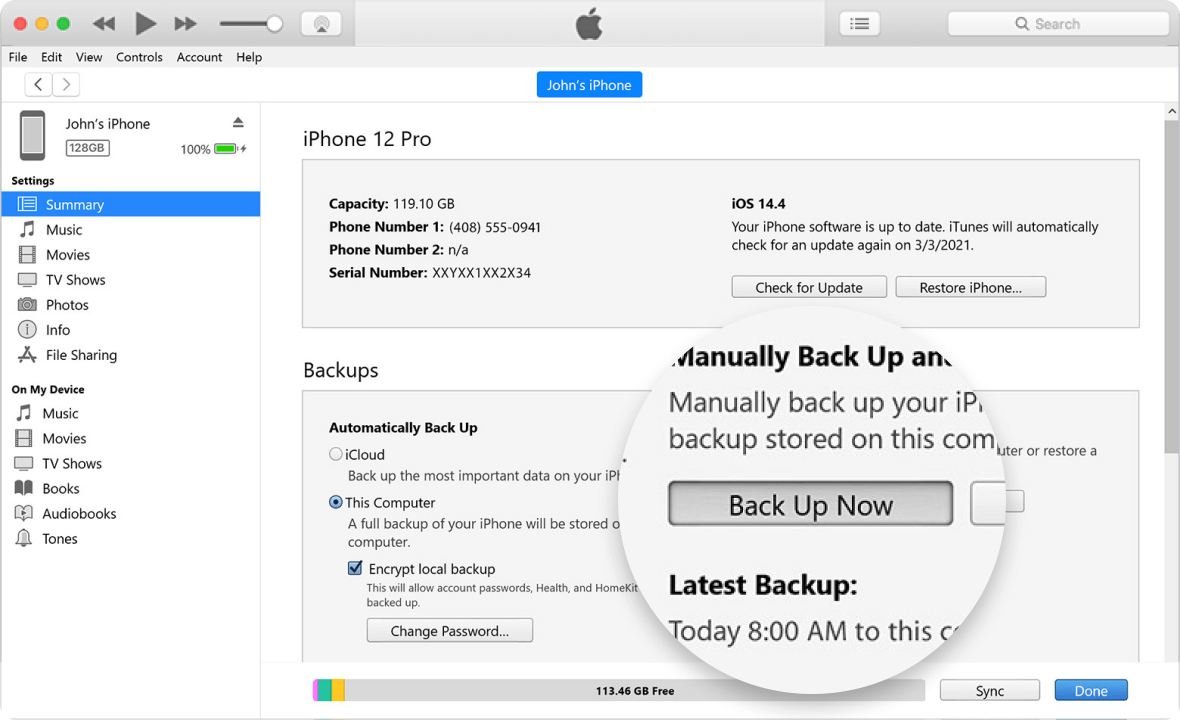 Tap Backup in iOS 18/iPadOS 18 Update with iCloud