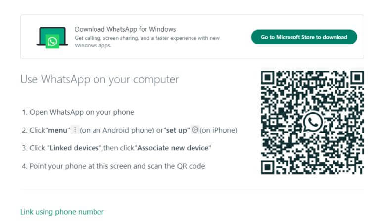 access whatsapp web version