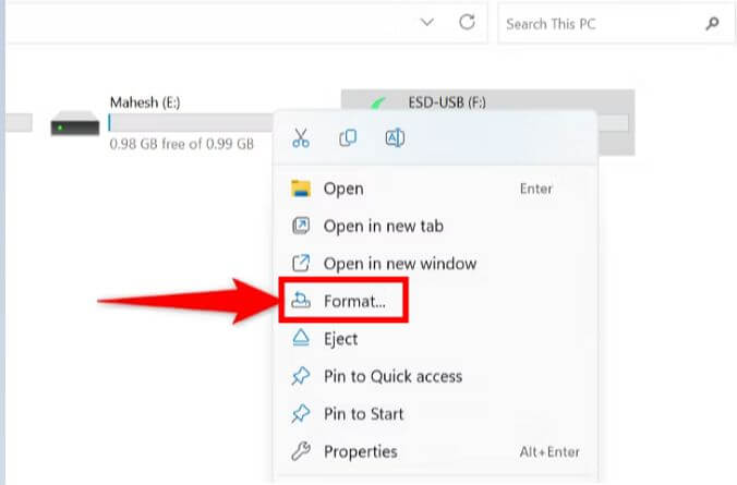 choose format drives