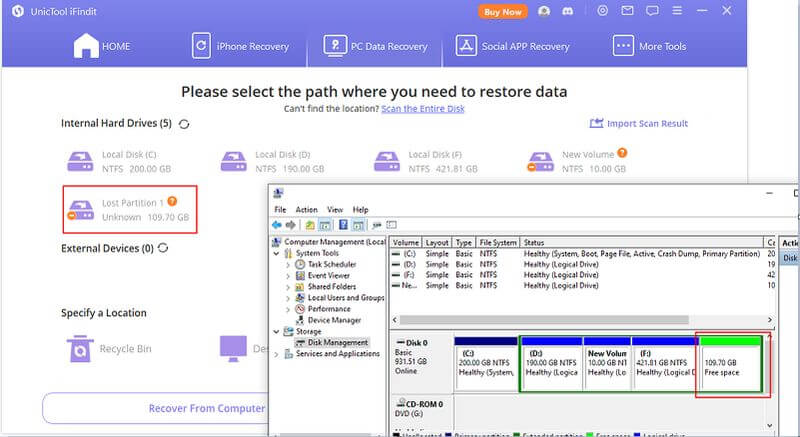 delete or lost partition