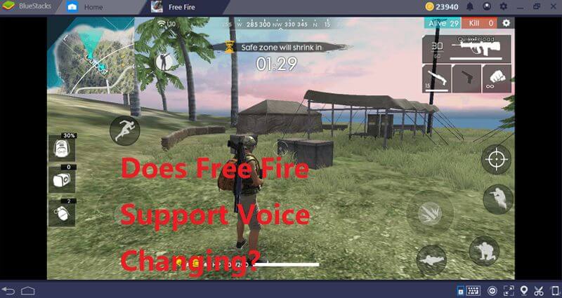 does free fire support voice chaning