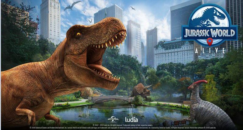 jurassic world alive gps game