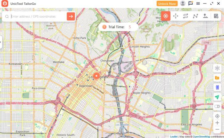 select desired location on tailorgo interface