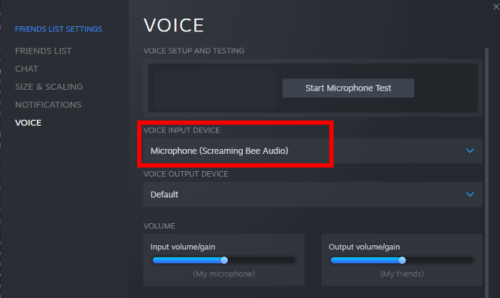 steam mic setting