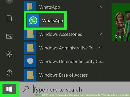 open whatsapp on pc