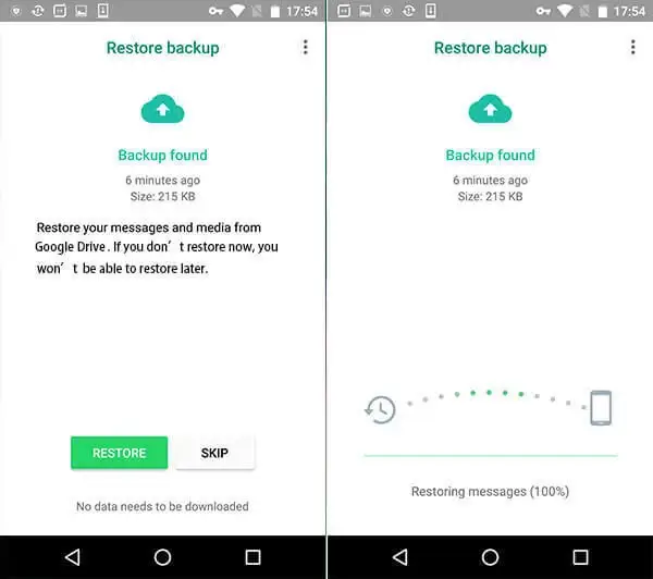 change phones without losing WhatsApp data via google drive 2