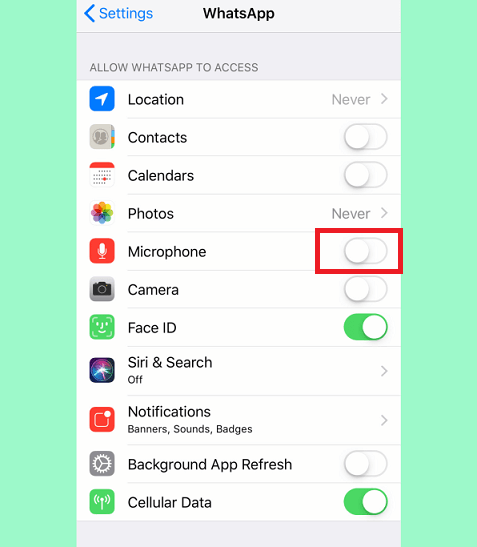 change whatsapp permissions on iphone