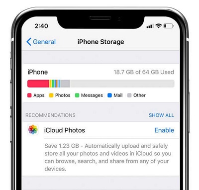 Check out iPhone storage