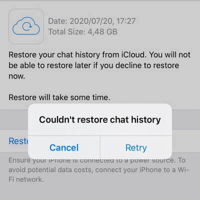 Fixed Whatsapp Couldn T Restore Chat History