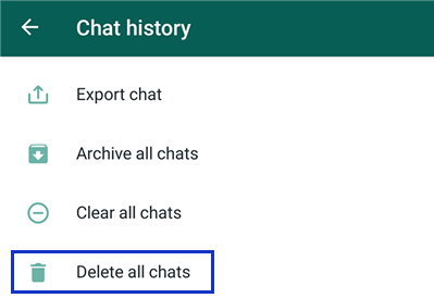 delete all WhatsApp chats