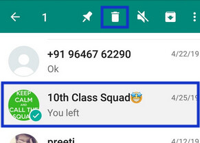 delete WhatsApp group chat
