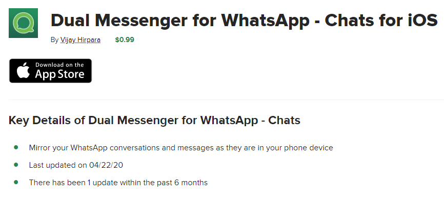 dual messenger for whatsapp ios