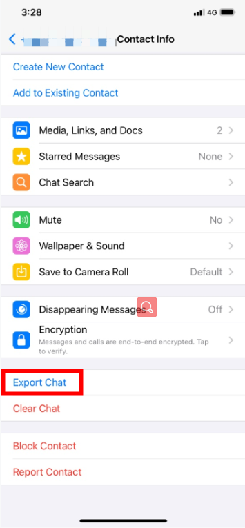 Export mail chat