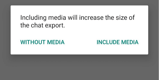 export android whatsapp with without media