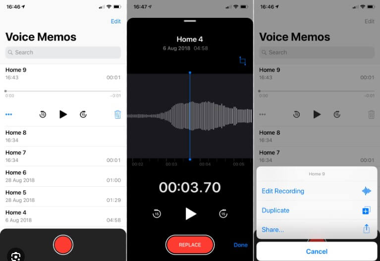 find saved voice messages on voice memos app