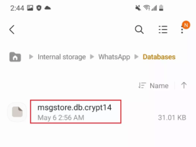 find whatsapp backup file