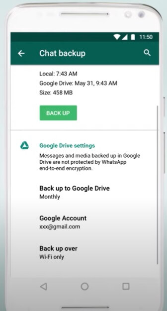 google drive back up