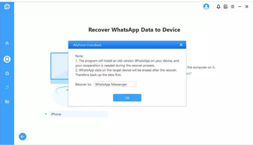 restore WhatsApp chat from text file
