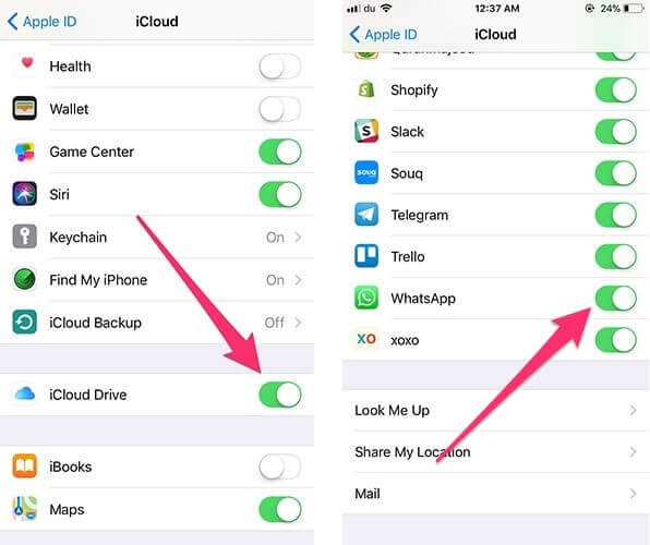 iCloud Backup WhatsApp