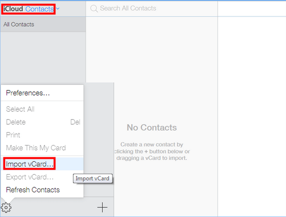 import vcard files to icloud contacts