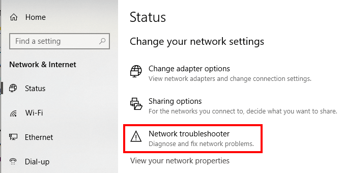 internet connection troubleshooter