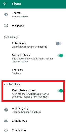 Whatsapp where are archived chats