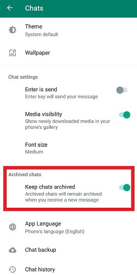 Whatsapp hidden chat