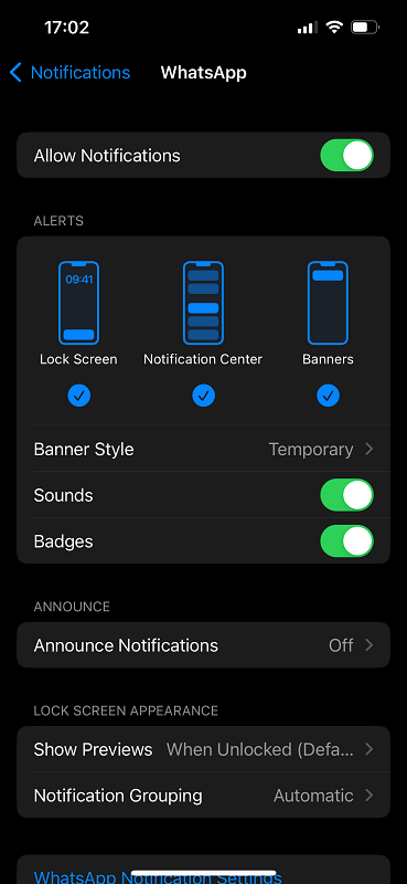 Notification Settings