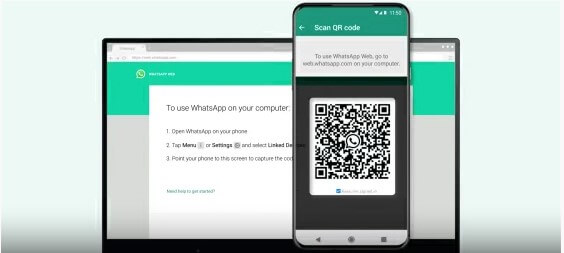 scan qr code on to log in whatsapp web