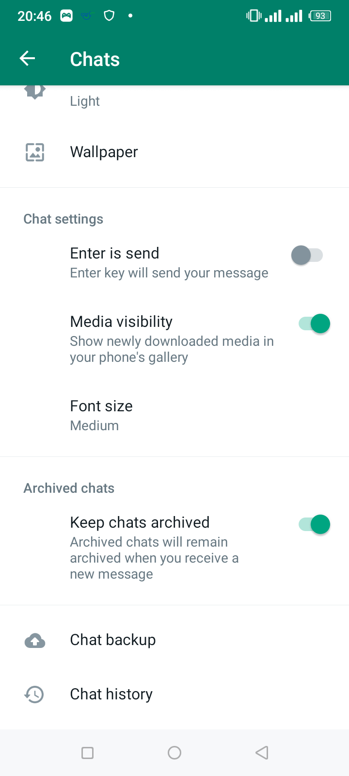 Select Chat Backup