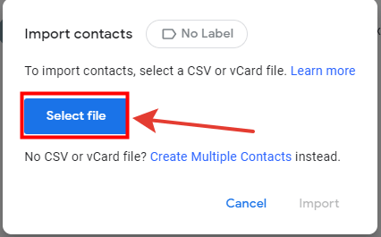 select csv file