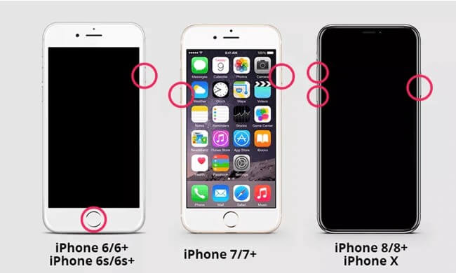 steps to force restart various iphone models