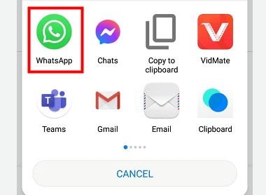 tap share whatsapp on iphone photo app