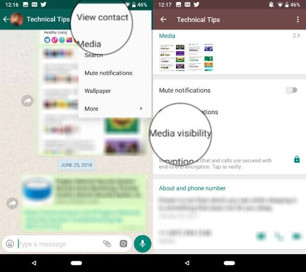 turn off media visibility for a specific person