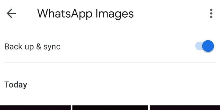 turn on whatsapp image sync