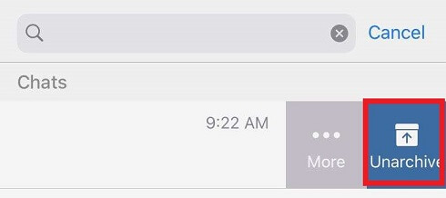 unarchive chat iphone