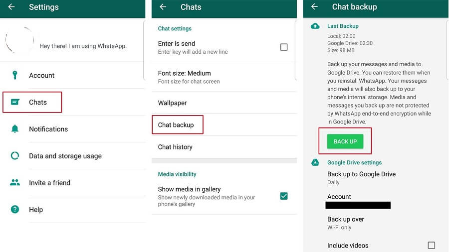 WhatsApp Backup Feature