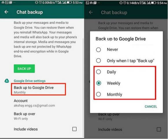 whatsapp google drive backup