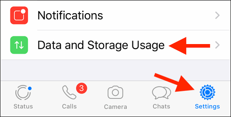 whatsapp data storage usage