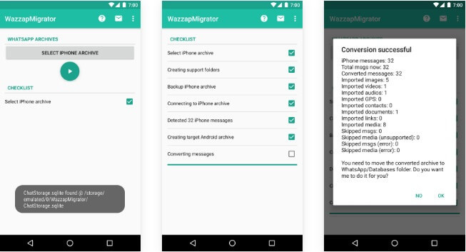 WhatsApp data transfer from iPhone to Samsung