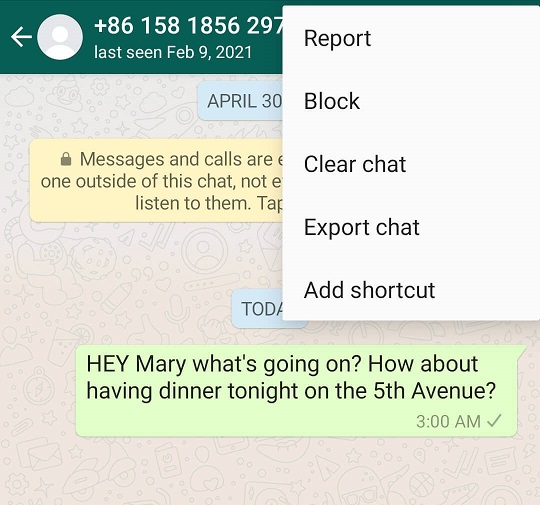 whatsapp export chat android