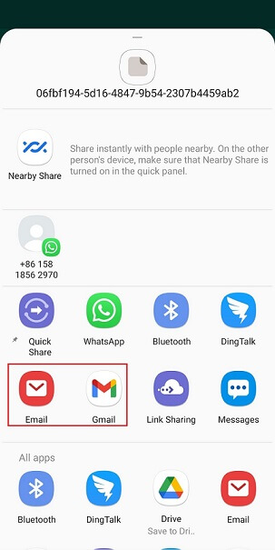 whatsapp save chats via email android