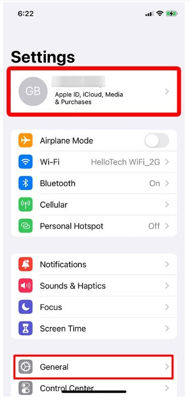 iphone general setting