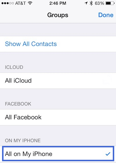 change contacts group settings