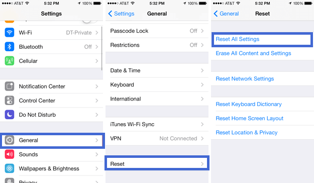 reset network settings