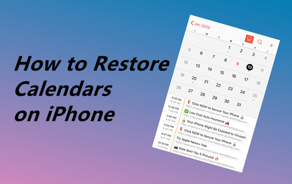 restore calendar on iPhone