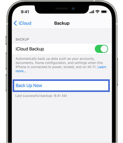 back up to iCloud