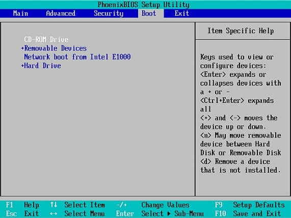 Set Computer to Boot from CD/DVD ROM via BIOS