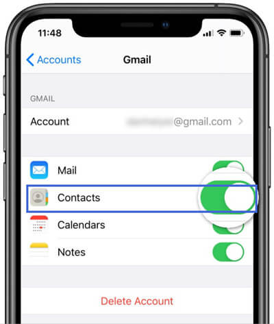 sync contacts from Gmail
